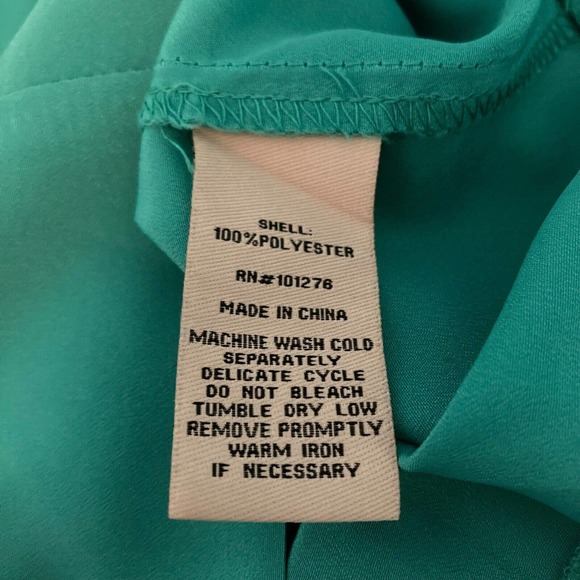 Beige‎ ECI Dress Womens Sz 10 Green Shirt  Drawstring Waist Buttons Pockets - Picture 7 of 10